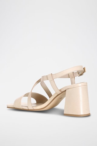 Sandalias de piel de tacón -  Blanco