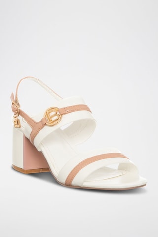 Sandalias de tacón - Blanco y beige