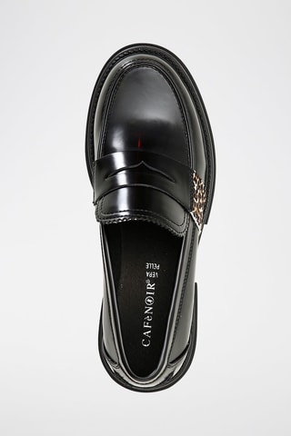 Mocasines de piel - 
Negro