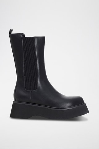 Botines Chelsea de piel - Negro