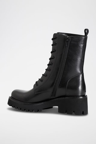 Botines de piel - 
Negro