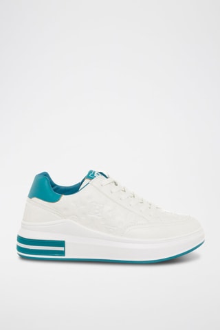 Zapatillas con plataforma - Blanco y turquesa