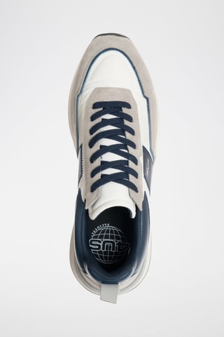 Zapatillas de piel - Gris y azul marino