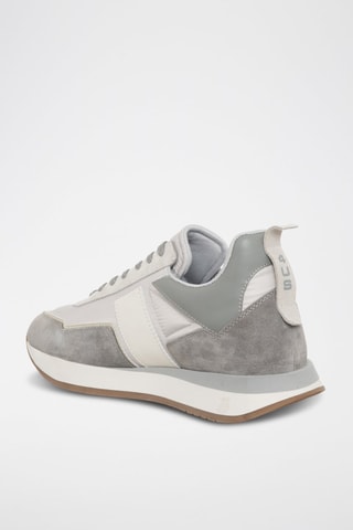 Zapatillas de piel - Gris y crudo