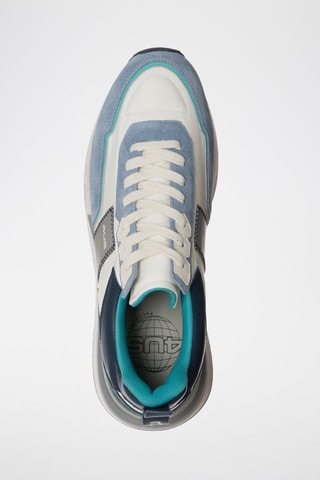 Zapatillas de piel - Blanco y azul