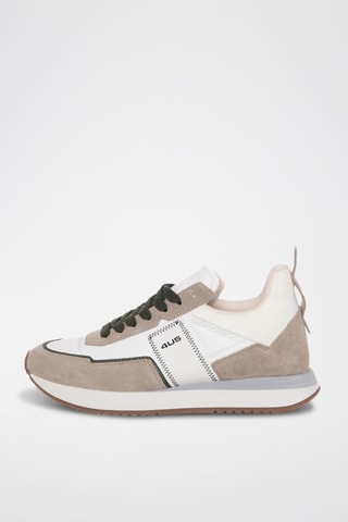 Zapatillas de piel - Blanco y topo - Cesare Paciotti 4Us