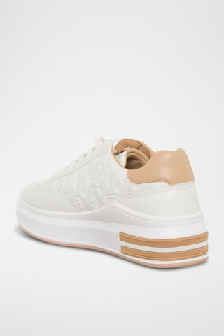 Zapatillas con plataforma - Blanco y beige