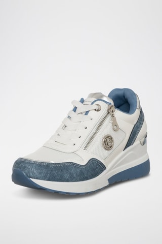 Zapatillas de cuña - Azul petróleo - Laura Biagiotti