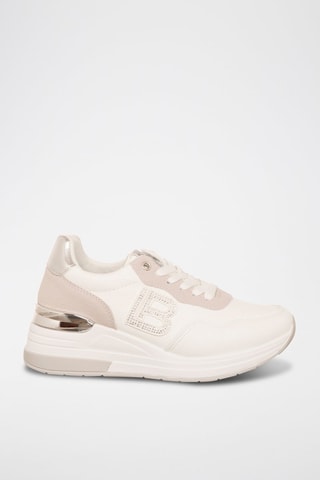 Zapatillas con plataforma - Blanco y rosa - Laura Biagiotti