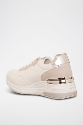 Zapatillas con plataforma - Blanco y rosa - Laura Biagiotti