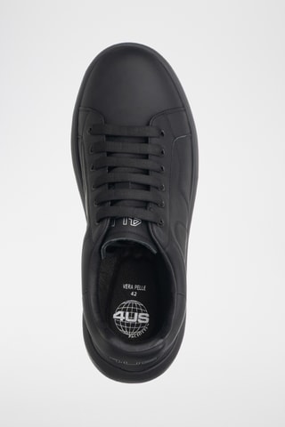 Zapatillas de piel - Negro