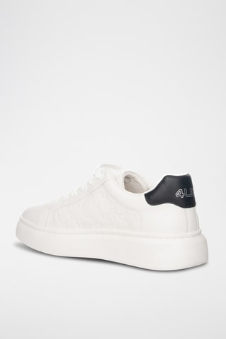 Zapatillas de piel con plataforma - Blanco