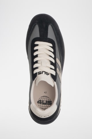 Zapatillas de piel - Negro y gris oscuro