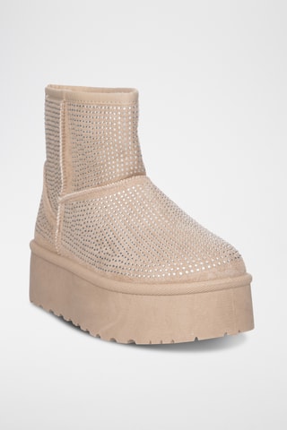 Botines con plataforma - Beige