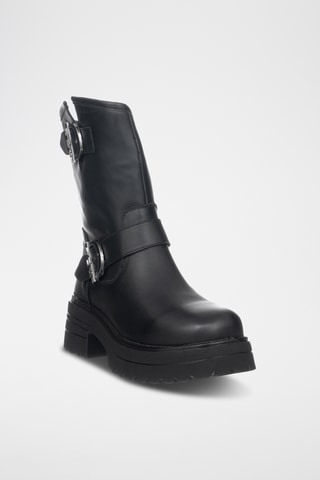 Botines de piel - Negro