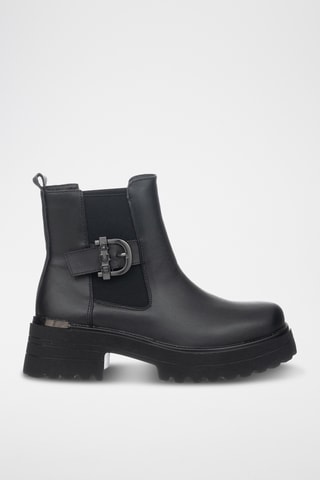 Botines Chelsea de piel - Negro