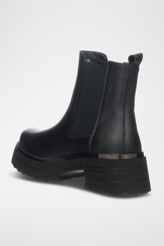 Botines Chelsea de piel - Negro