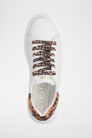 Zapatillas de piel con plataforma - Blanco