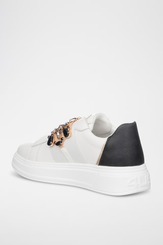 Slip-on de piel con plataforma - Blanco