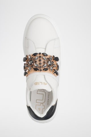 Slip-on de piel con plataforma - Blanco