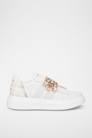 Slip-on de piel con plataforma - Blanco