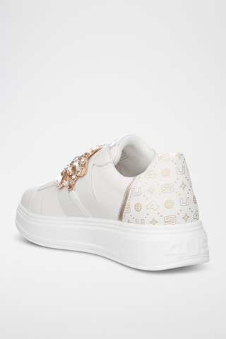Slip-on de piel con plataforma - Blanco