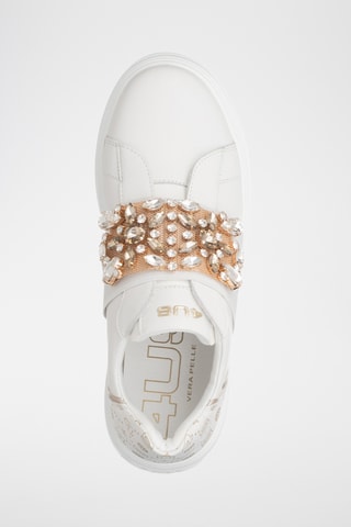 Slip-on de piel con plataforma - Blanco