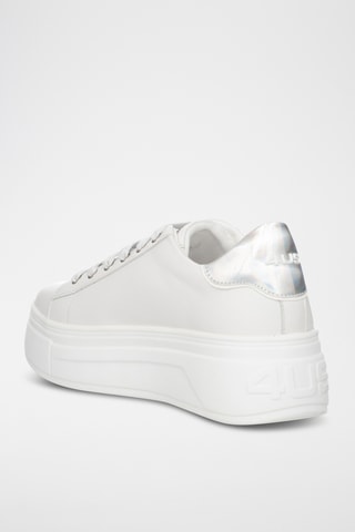 Zapatillas de piel con plataforma - Blanco