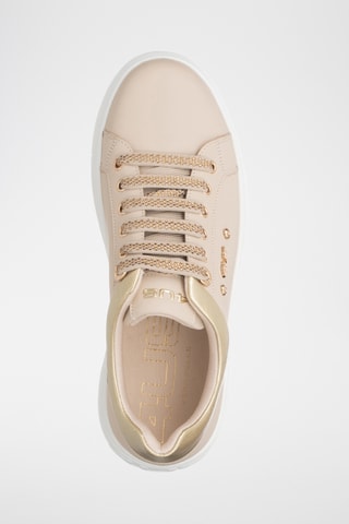 Zapatillas de piel con plataforma - Beige