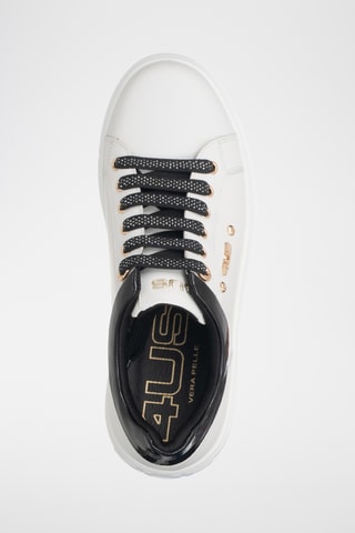 Zapatillas de piel con plataforma - Blanco