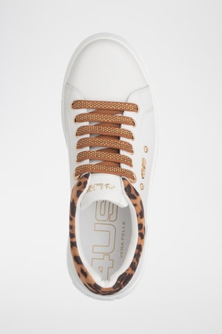 Zapatillas de piel con plataforma - Blanco