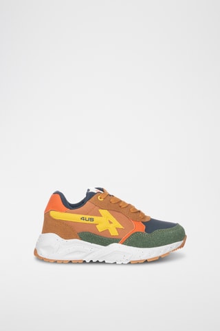 Zapatillas - Camel y verde oscuro