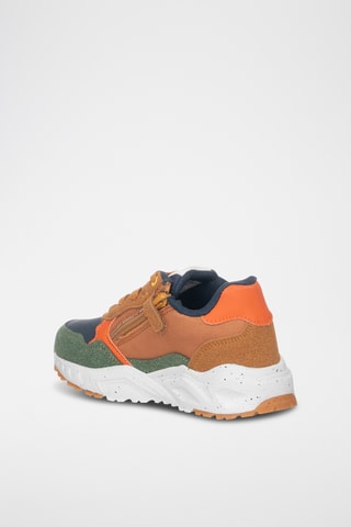 Zapatillas - Camel y verde oscuro