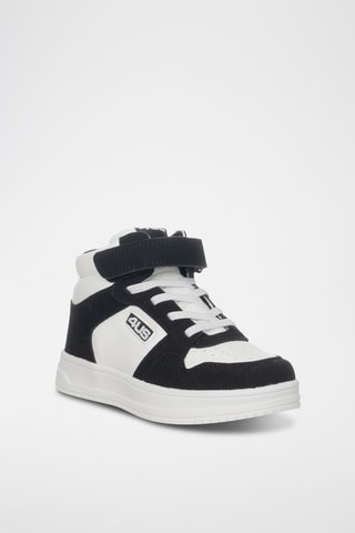 Zapatillas altas de piel - Negro y blanco