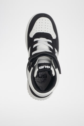 Zapatillas altas de piel - Negro y blanco