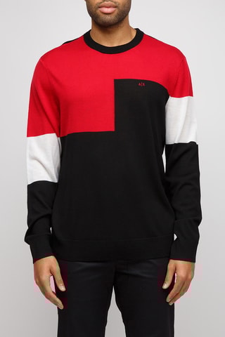 Pull en laine - Noir et rouge - Exchange