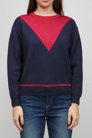 Pull - Bleu marine et rouge - Exchange