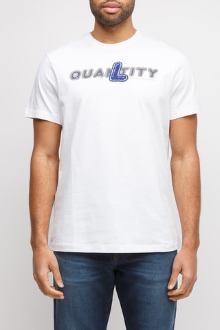 T-shirt - Blanc et bleu cobalt - Exchange