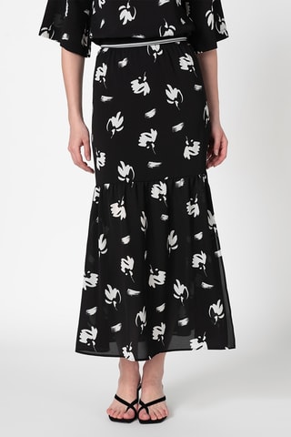 Jupe volantée - Noir et blanc - Exchange
