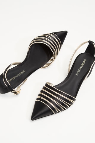 Escarpins en cuir et soie - Noir - EA7