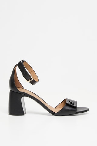 Sandales à talons en cuir - Noir - EA7