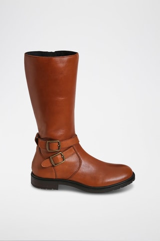 Botas em couro Camel