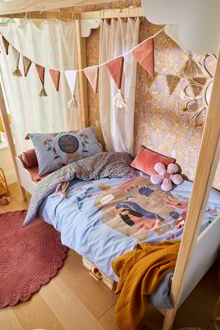 Parure de couette en coton 57 fils/cm² - Bleu et vert