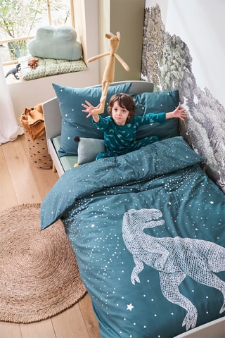 Parure de couette en coton 57 fils/cm² - Vert foncé