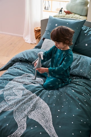 Parure de couette en coton 57 fils/cm² - Vert foncé