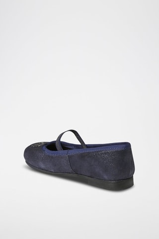 Babies em couro - Azul-marinho