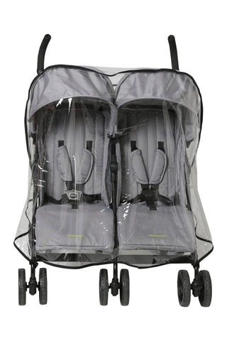 Housse de protection universelle poussette double côte à côte - Transparent