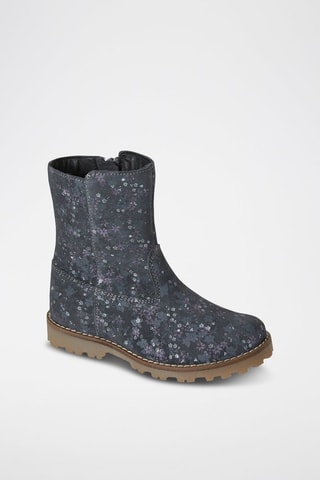 Botins em raspa de couro Azul-pato