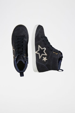 Sapatilhas subidas em couro Azul-marinho