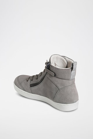 Sapatilhas subidas em couro Cinzento-escuro